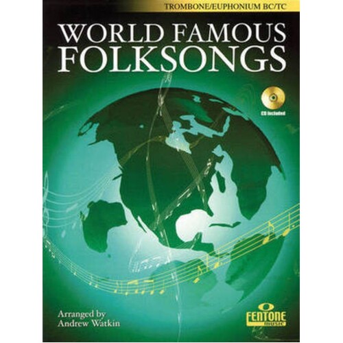 World Famous Folksongs Trombone/Euphonium Softcover Book/CD
