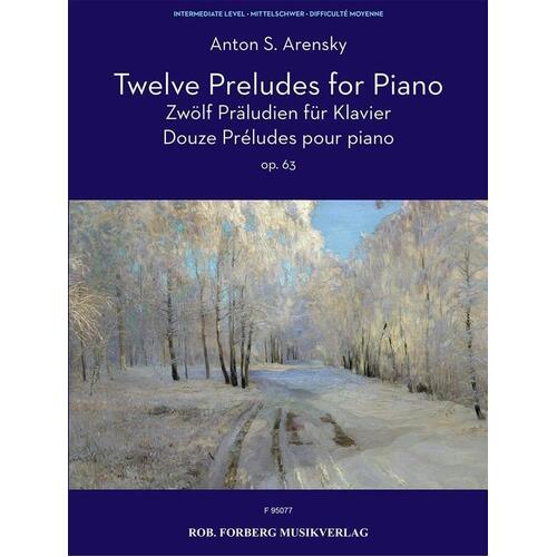 Arensky - 12 Preludes For Piano Op 63 (Softcover Book)