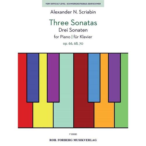 Scriabin - 3 Sonatas Op 66, 68, 70 For Piano (Softcover Book)