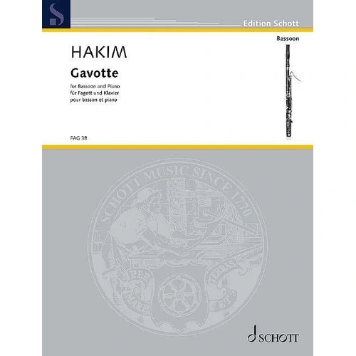 Hakim - Gavotte for Bassoon and Piano, Schott Music, 16 Pages