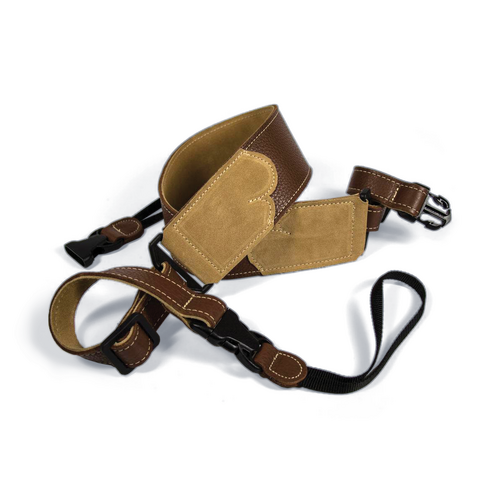 Franklin 2.5" Caramel Glove Leather Banjo Strap with Suede End Strap