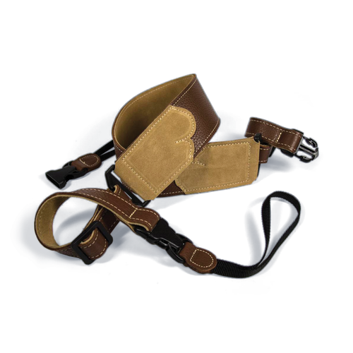 Franklin 2.5" Caramel Leather Banjo Strap with Suede End
