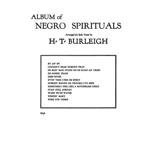 Album of Negro Spirituals High Book - Vocal Sheet Music for Solo Voice