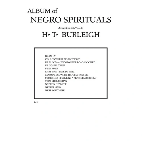 Album of Negro Spirituals for Solo Voice with Accompaniment