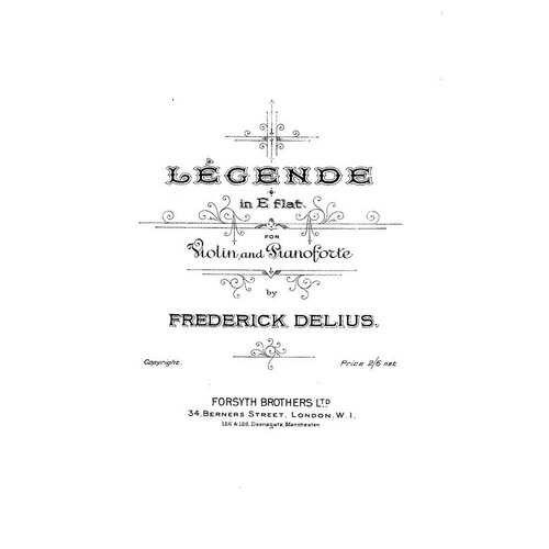 Delius - Legende In E Flat Violin/Piano (Softcover Book)