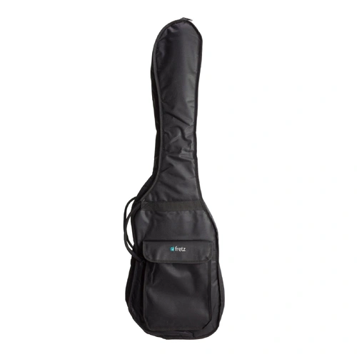 Fretz Heavy Duty Electric Bass Guitar Gig Bag with Foam Padding and Accessories Pocket - Black