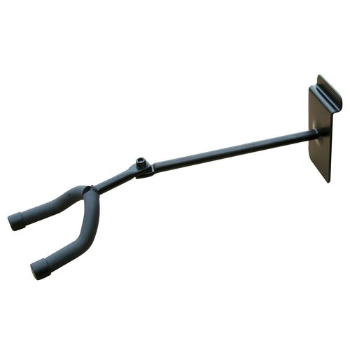 Fretz FGH-038-BLK Long Swivel Head Slatwall Guitar Hanger with Padded Yoke