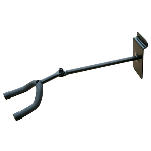 Fretz FGH-038-BLK Long Swivel Head Slatwall Guitar Hanger with Padded Yoke - Black Finish
