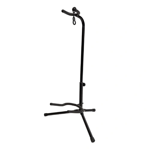 Fretz FGS-1-BLK Tubular Upright Guitar Stand - Adjustable Height, Non-Slip Feet, Neck Cradle, Keyhole-Locking Mechanism, Black