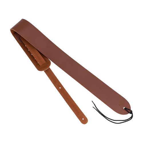 Fretz Adjustable Genuine Leather Guitar Strap - Dark Brown 2.5”