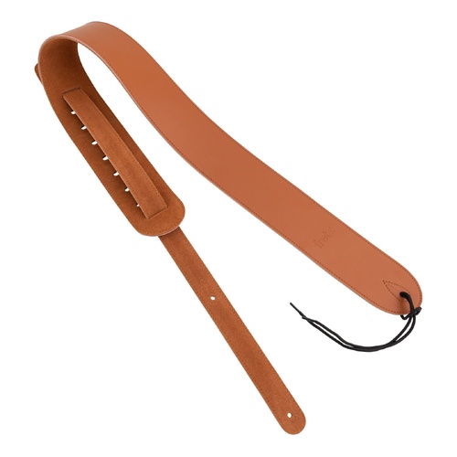 Fretz FGST-GL83 Genuine Leather Guitar Strap, 2.5" Wide, Adjustable up to 53" Length, Brown