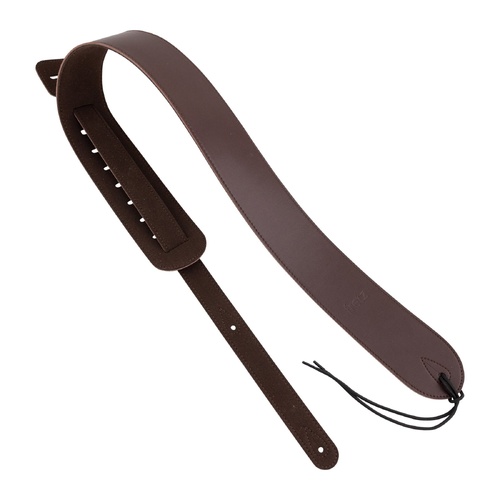 Fretz FGST-MF90 Microfiber Leather Guitar Strap - Dark Brown, 2.5" Wide, Adjustable up to 53"