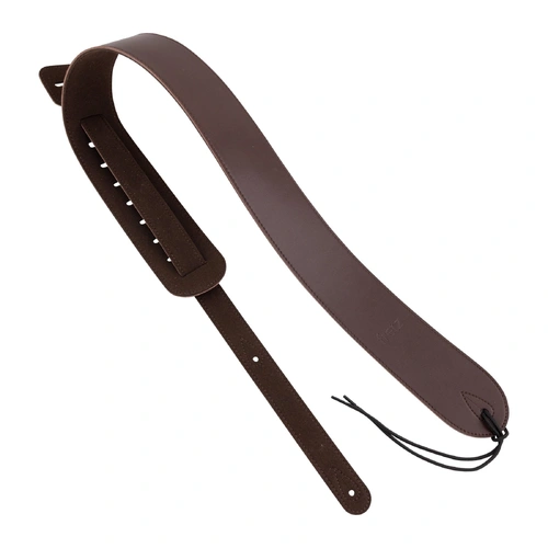 Fretz FGST-MF90 Microfiber Leather Guitar Strap, Dark Brown, 2.5" Wide, Adjustable Up to 53" Length