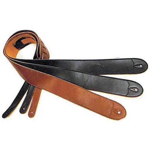 Fretz Adjustable Microfibre Leather and Suede Guitar Strap - Black, 2.5"