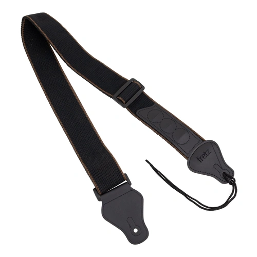 Fretz FGST-PCW25P 2" Polyweb Cotton Guitar Strap with Pick Holder - Black