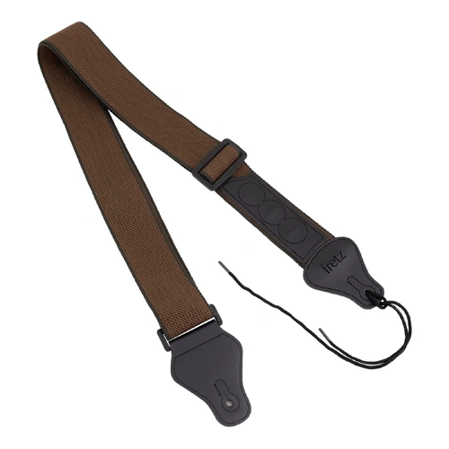 Fretz FGST-PCW25P 2" Wide Polyweb Cotton Guitar Strap with Pick Holder - Brown