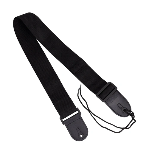 Fretz Adjustable Polypropylene Guitar Strap Black with Leather Ends