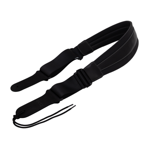 Fretz FGST-QA11-BLK 3.5" Leather Guitar Strap in Black