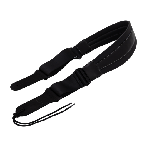 Fretz FGST-QA11-BLK 3.5" Leather Guitar Strap - Black