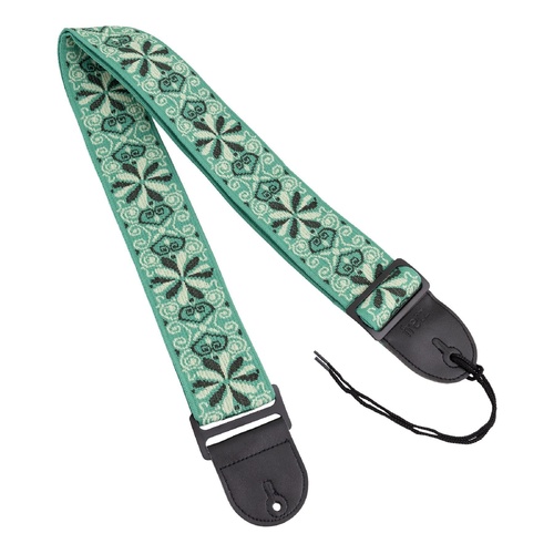 Fretz Woven Jacquard Guitar Strap - Meadow, 2.5" Wide, Adjustable Up to 57", Microfiber Leather Ends