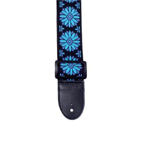 Fretz Woven Jacquard Fabric Guitar Strap (Blue  Light Blue  Black)