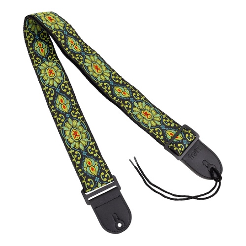 Fretz FGST-RETRO61 Woven Jacquard Polyester Guitar Strap, 2" Wide, Adjustable up to 57"
