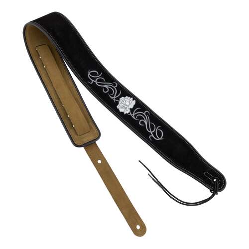 Fretz Adjustable Padded Suede Leather Guitar Strap - 3" Wide, Up to 53" Length (Rose)