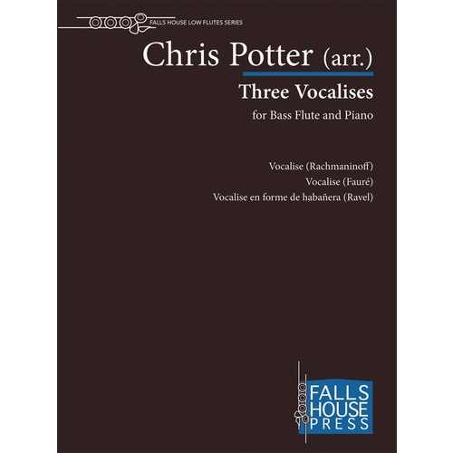 Three Vocalises Bass Flute/Piano Arr Potter Book