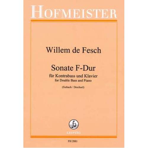 Sonata F Double Bass/Piano Book