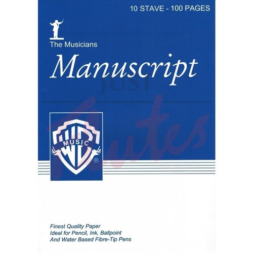 Manuscript A4 10-Stave 100Pp White Pad (Softcover Book)