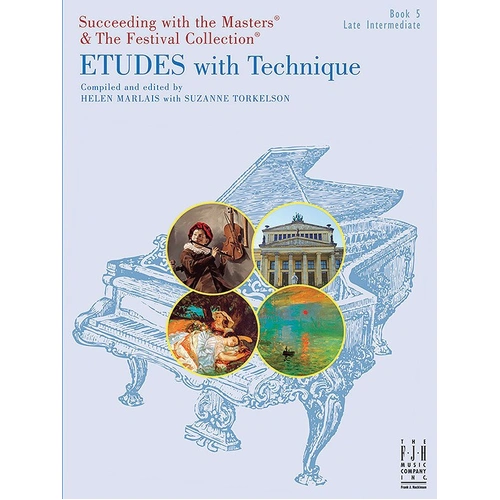 Etudes with Technique Book 5 by FJH Music Company for Piano, 28 two-page pieces focusing on technical concepts.