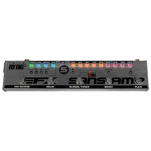 Tech 21 FlyRig 5 v2 Multi-Effects Pedalboard with SansAmp, Plexi/Cali Distortion, Delay, Reverb, Tuner, and Effect Loop