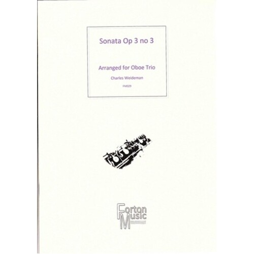 Sonata Opus 3 No 3 Oboe Trio (Softcover Book)