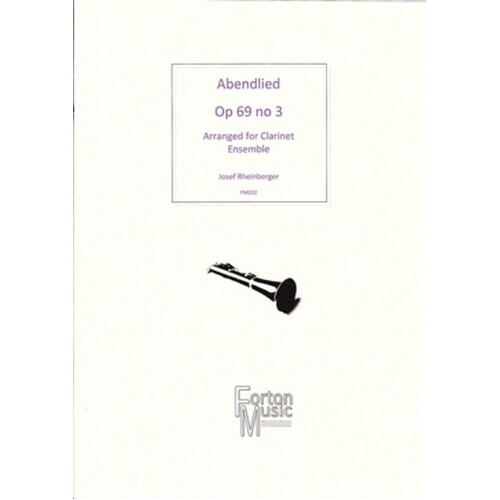Abendlied Op 69 No 3 4 B Flute Alto And Bass Clarinet Book