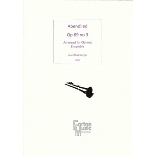 Abendlied Op 69 No 3 4 B Flute Alto And Bass Clarinet Book