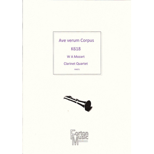 Ave Verum Corpus Clarinet Quartet Book