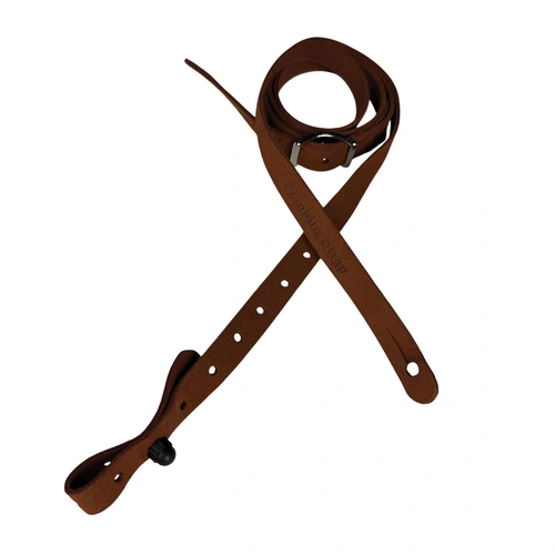 Franklin 5/8" Mandolin Suede Cognac Strap - Adjustable 37'' to 47'', Universal Loop, Made in USA [FM1-CG]