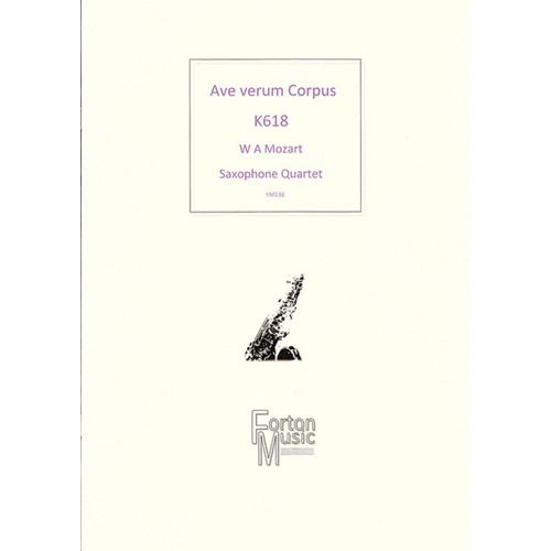 Ave Verum Corpus Saxophone Quartet SATB