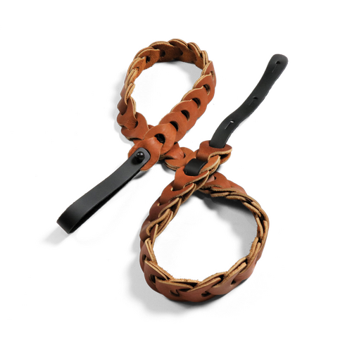 Franklin FM7-CA Handmade Mandolin Strap Link Design Caramel Black Ends