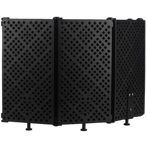 FZONE Medium Isolation Shield with Mic Stand Mount, 3/8" & 5/8" Threaded Mount, Triple Sound Insulation, 414x255x155 mm