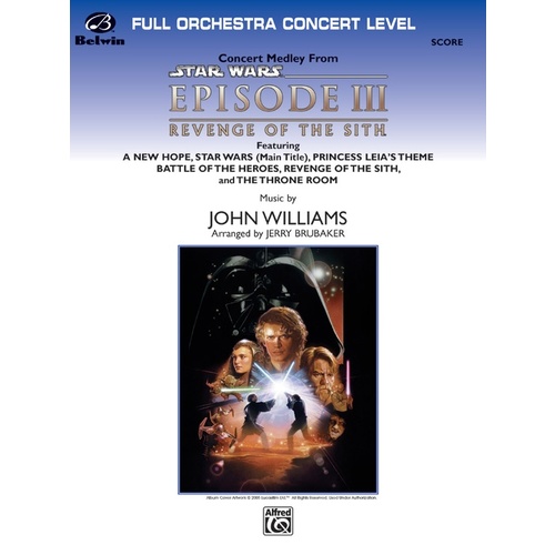 Star Wars Episode 3 Revenge Medley Full Orchestra Sheet Music Grade 3.5 Score