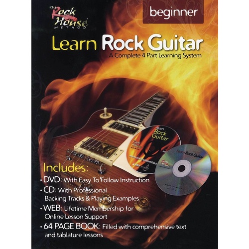 Learn Rock Guitar Beginner Book/CD/DVD Book