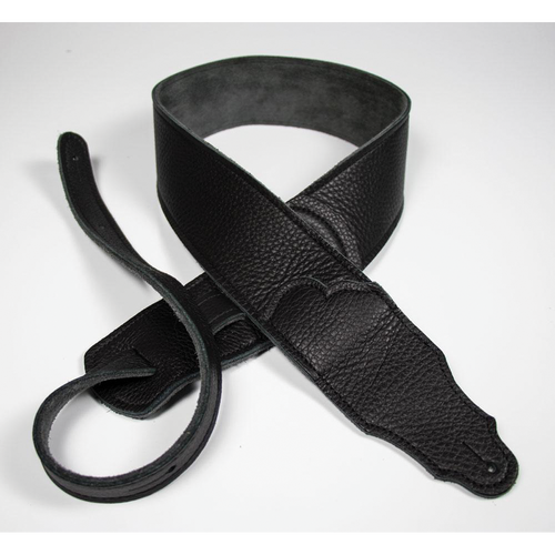 Franklin Original 2.5" Black Leather Guitar Strap with Contrast Stitching