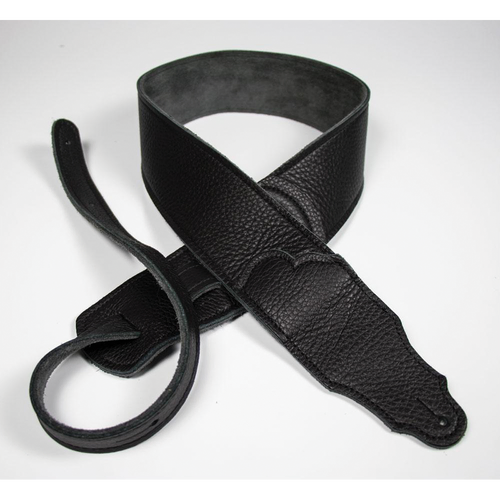 Franklin Original 2.5" Black Leather Guitar Strap with Contrast Stitching