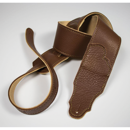 Franklin Original 2.5" Caramel Leather Guitar Strap with Gold Stitching