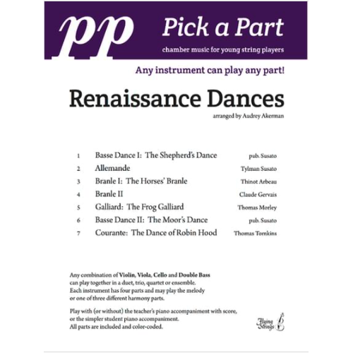 Renaissance Dances Pick-A-Part String Orchestra Sheet Music by Akerman