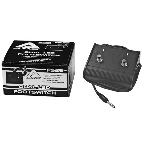 AMS FS25 Footswitch On/Off Stereo Cable W/2 Leds Printed