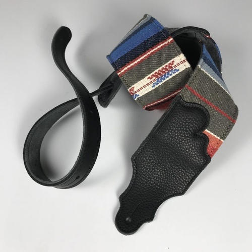 Franklin 3" Saddle Blanket Strap with Black Glove Leather Ends for Guitars and Bass