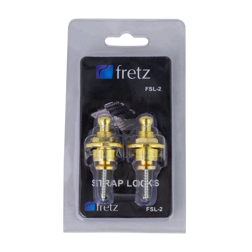 FRETZ Strap Lock FSL-2-CHR Gold - Set of 2 Durable Steel Locks with 360-Degree Rotation and Side-Release Mechanism
