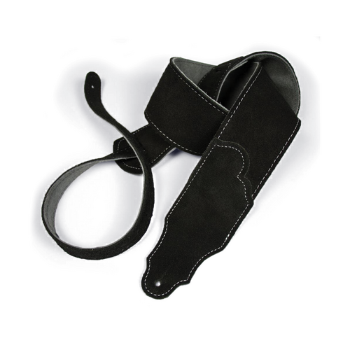 Franklin Original 2.5" Black Suede Guitar Strap with Silver Stitching